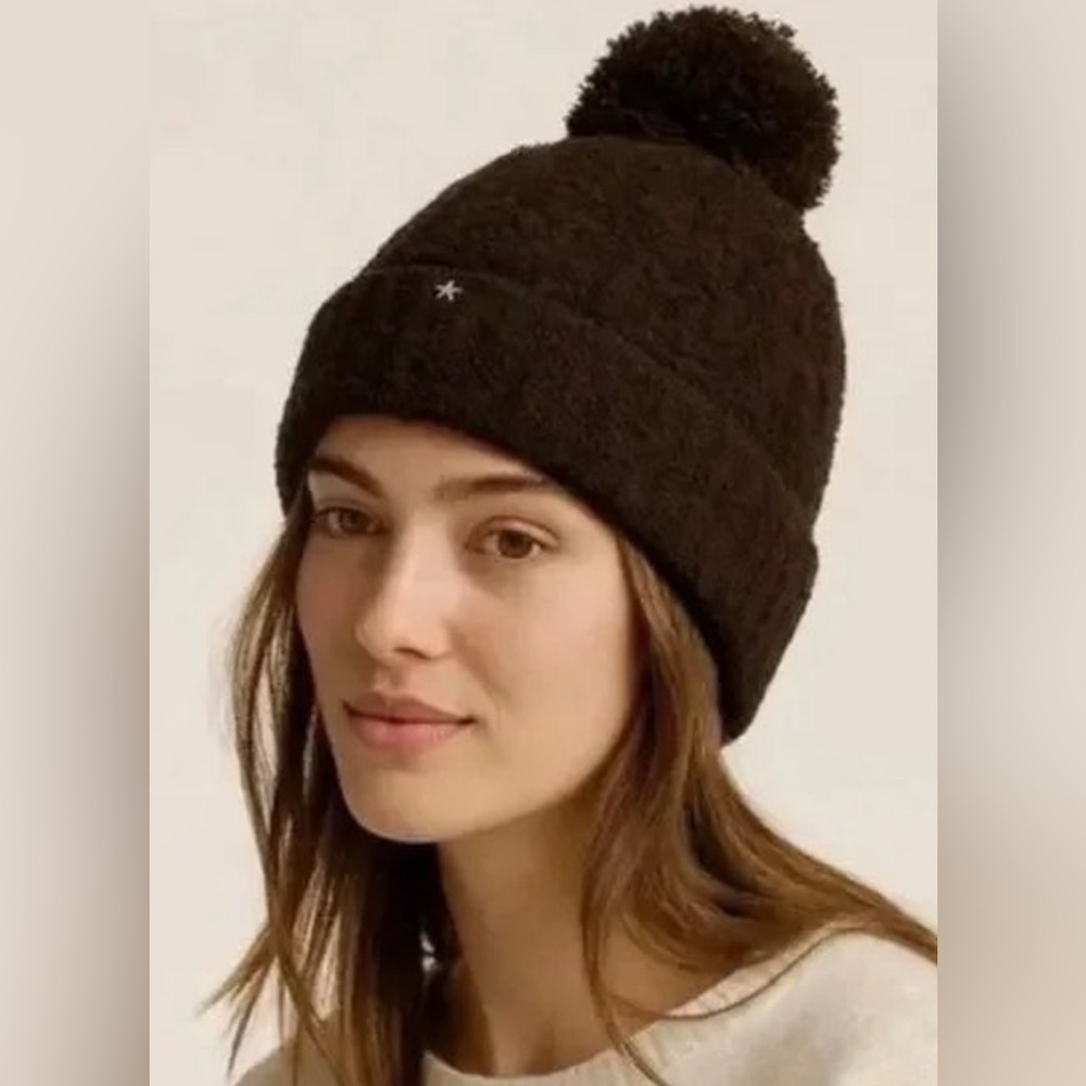 Brand NEW!! Dark Brown Knit Beanie with Pom-Pom
